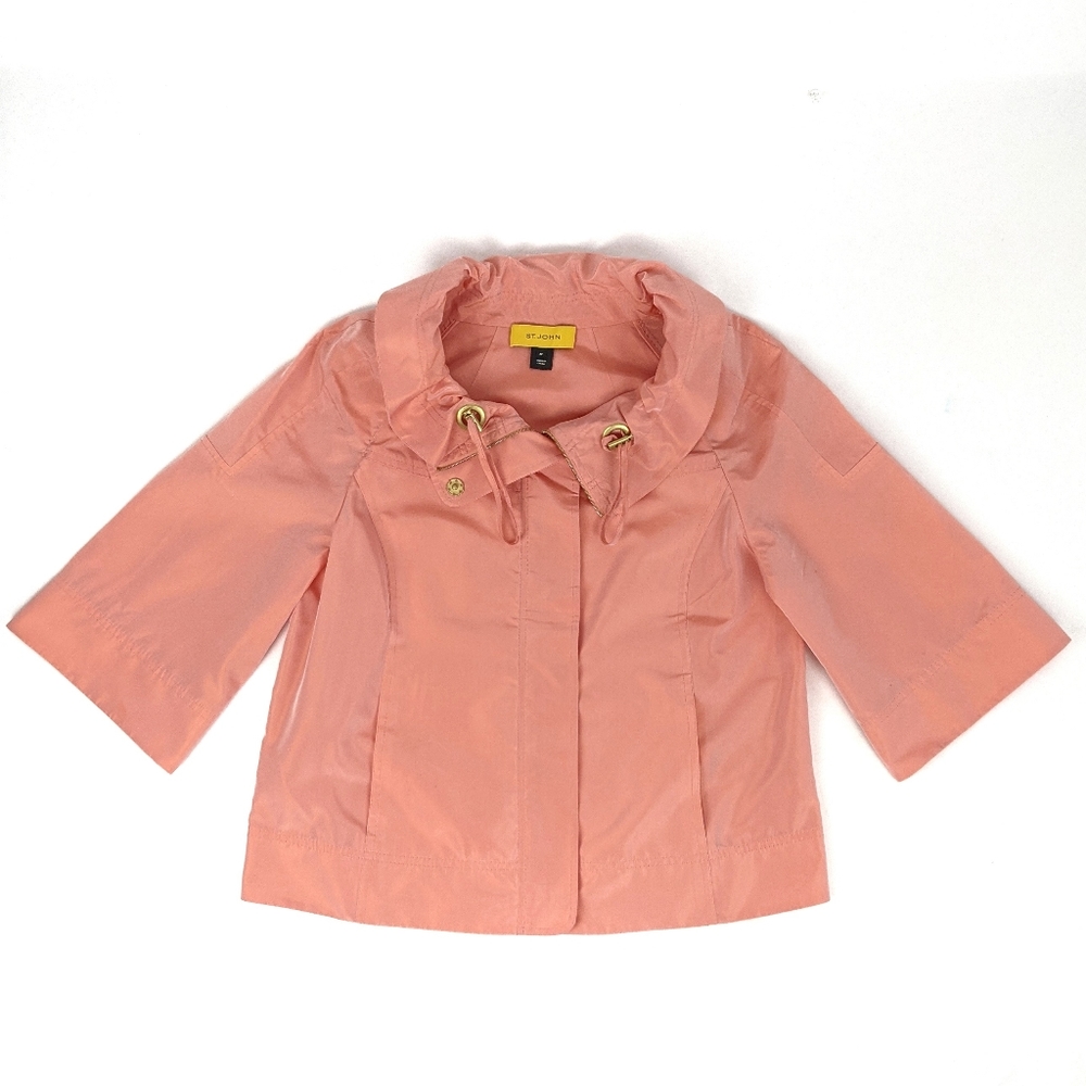 St John Peach Short Sleeve Light Jacket M